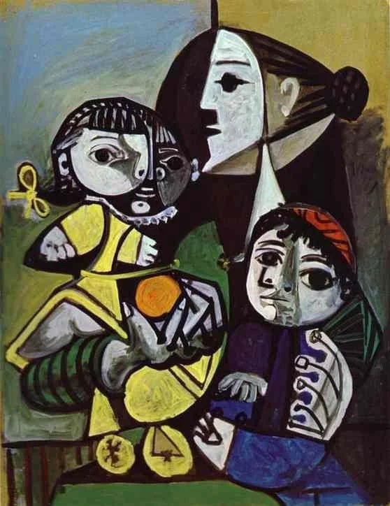 Mãe com crianças e laranjas de Pablo Picasso